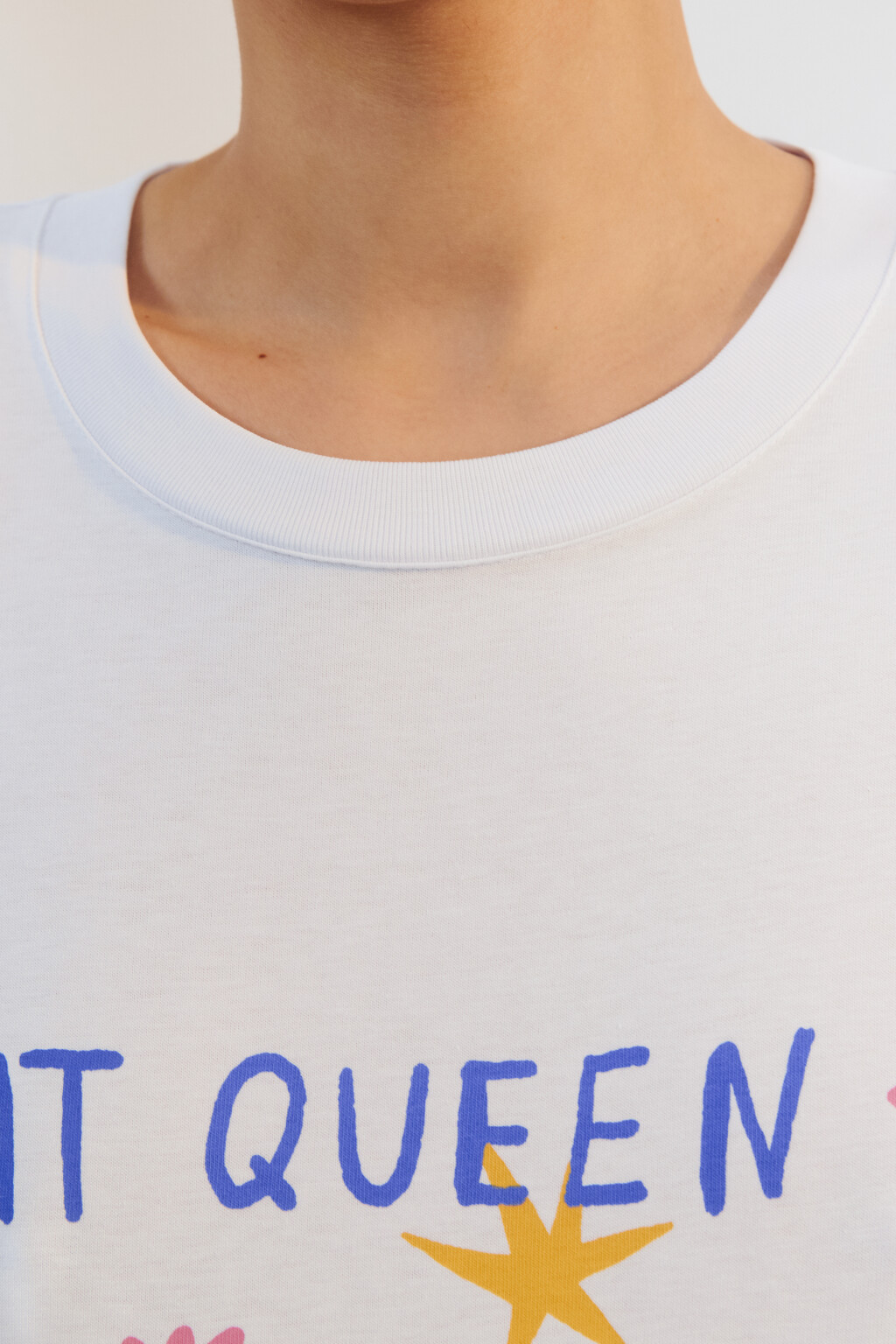 Футболка хлопковая с принтом - цвет белый - 6