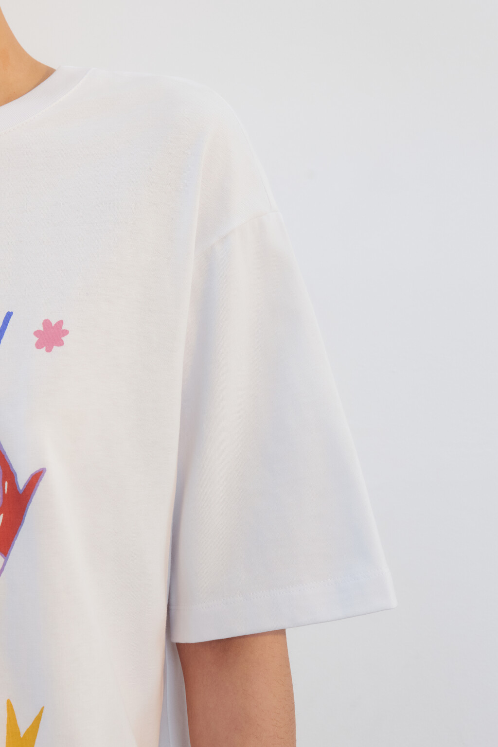 Футболка хлопковая с принтом - цвет белый - 7
