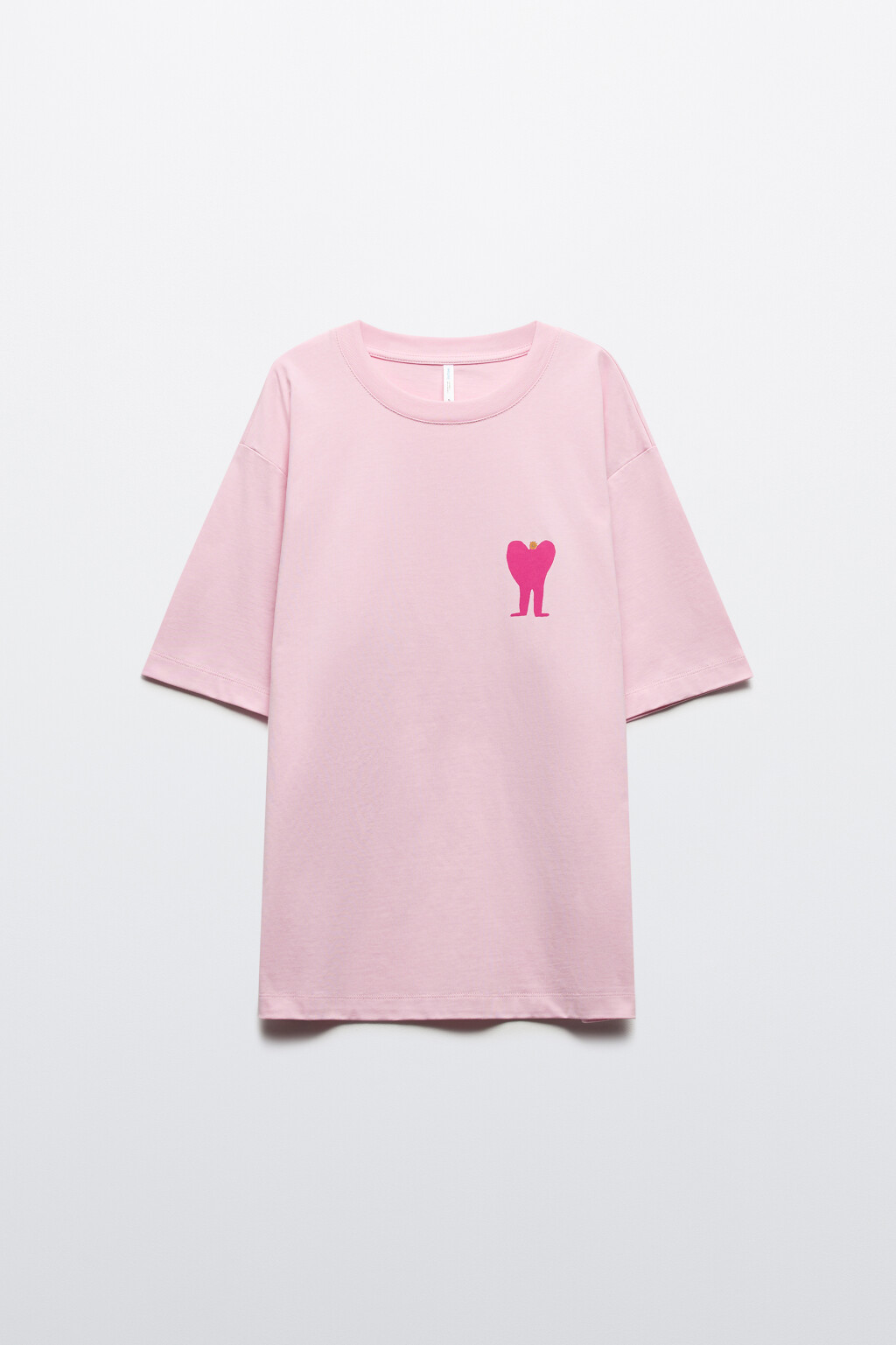 Футболка хлопковая с принтом - цвет розовый - 7