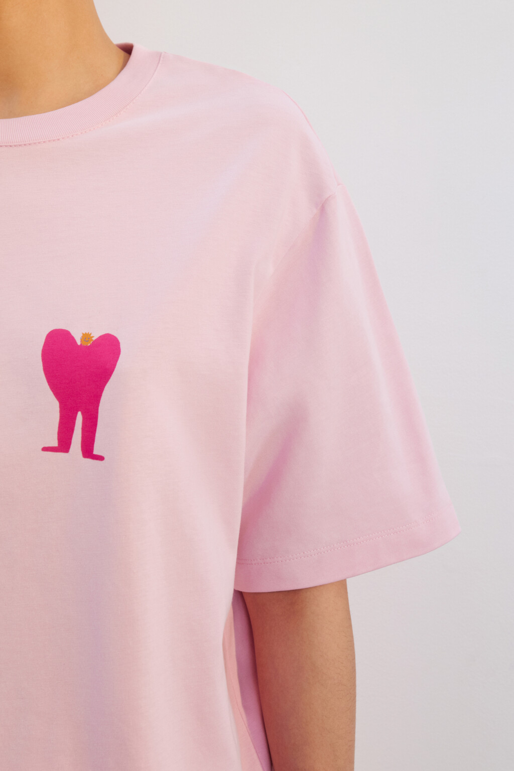Футболка хлопковая с принтом - цвет розовый - 6