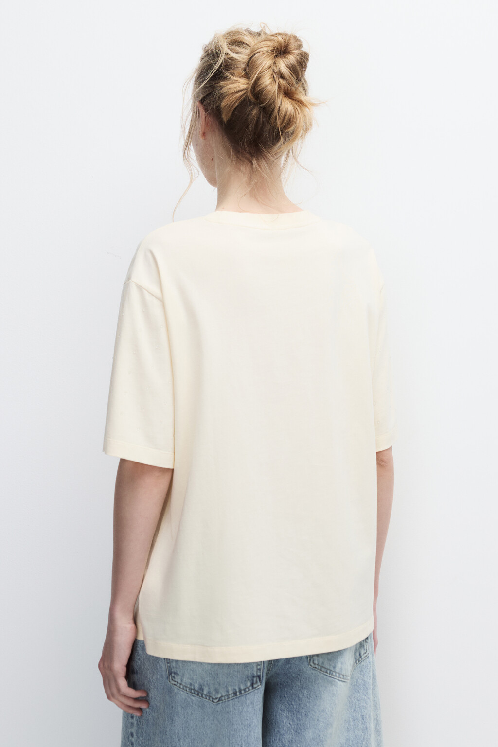 Футболка хлопковая с прозрачными каплями - цвет желтый - 3