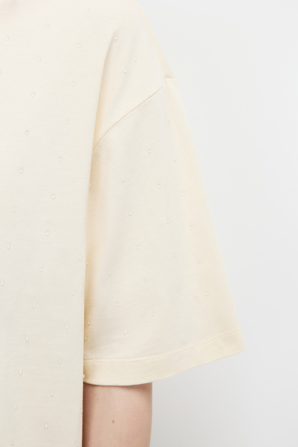 Футболка хлопковая с прозрачными каплями - цвет желтый - 6