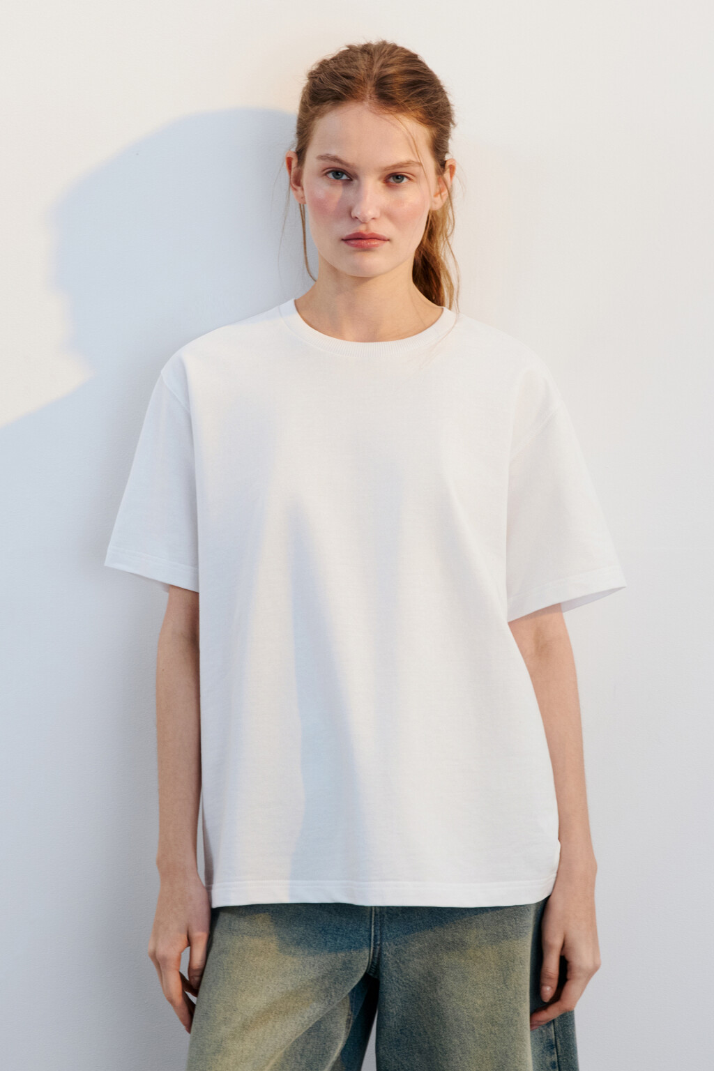 Футболка из плотного трикотажа - цвет белый - 3