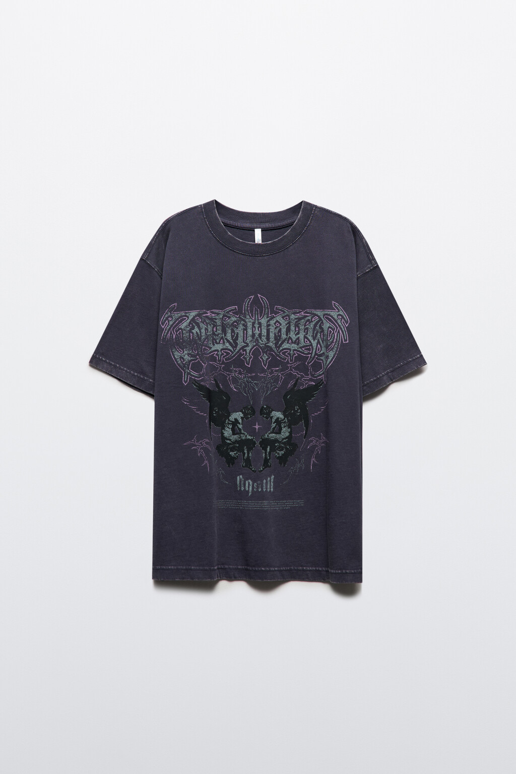 Футболка с вареным эффектом и принтом - цвет синий - 7