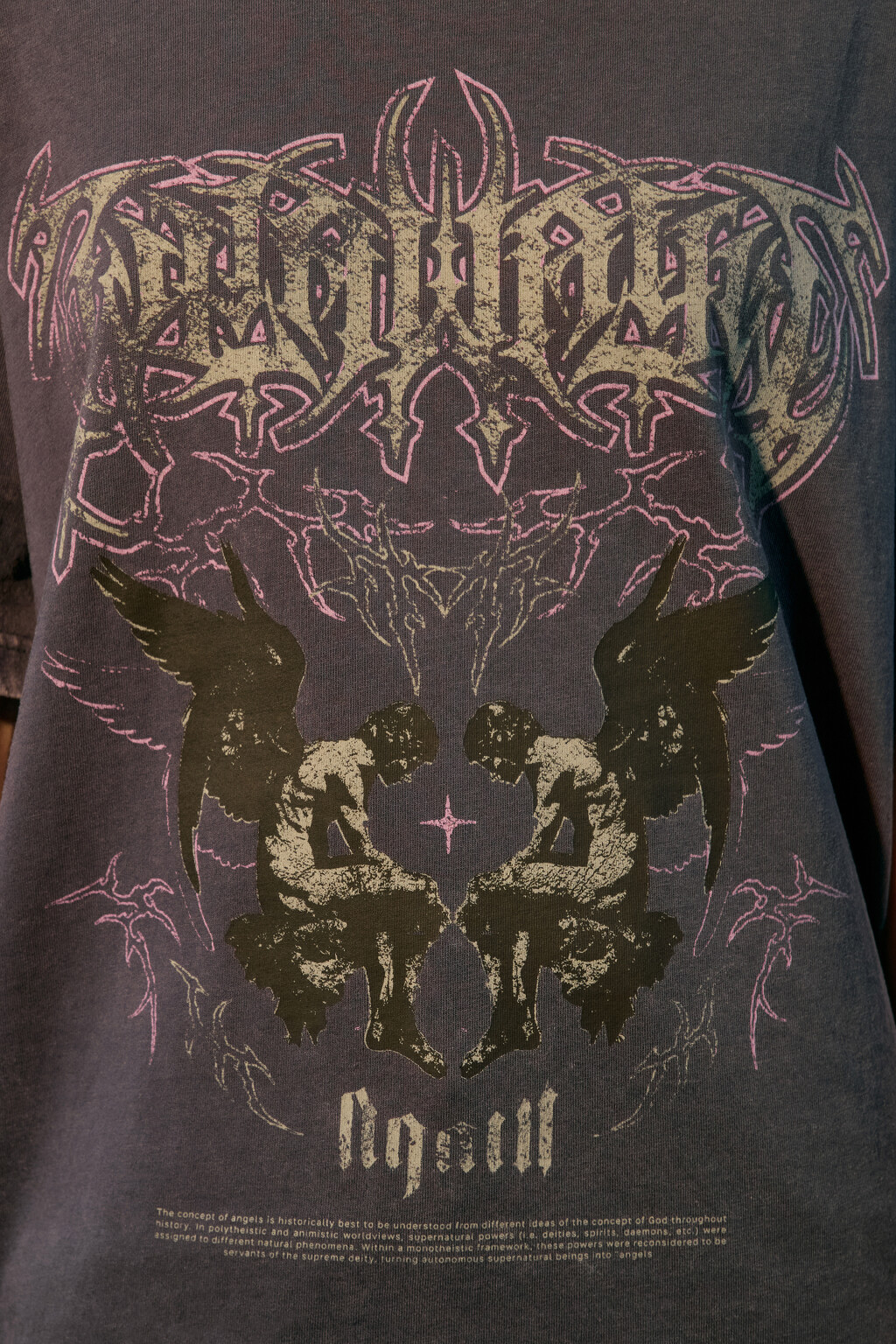 Футболка с вареным эффектом и принтом - цвет синий - 5