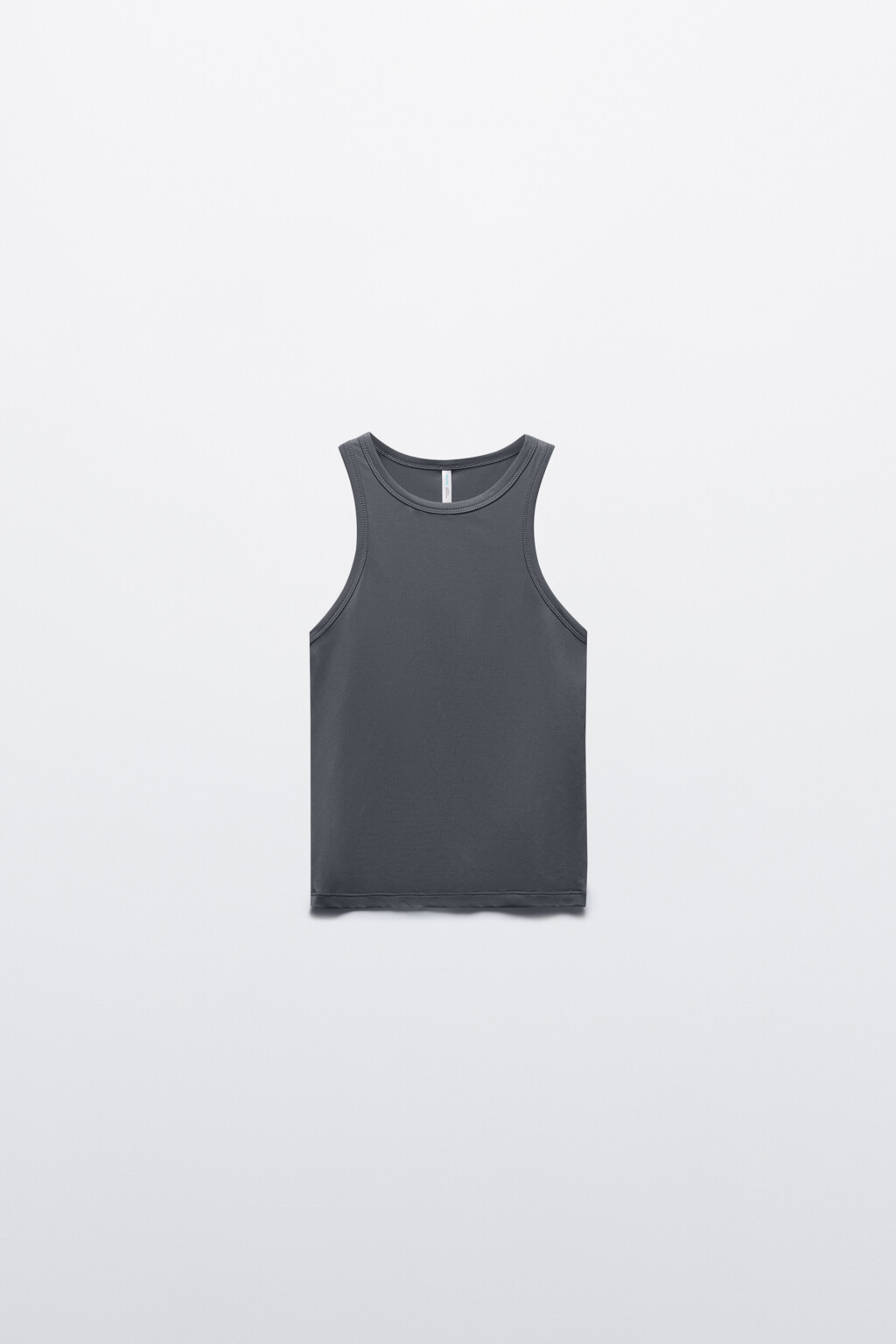 Майка гладкая облегающая на широких бретелях - цвет серый - 8