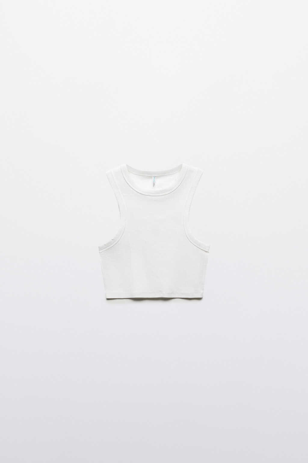 Топ-майка хлопковый в рубчик - цвет белый - 8
