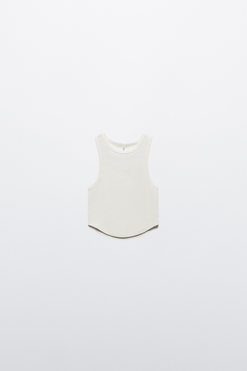 Майка-топ хлопковая в рубчик - цвет белый - 7