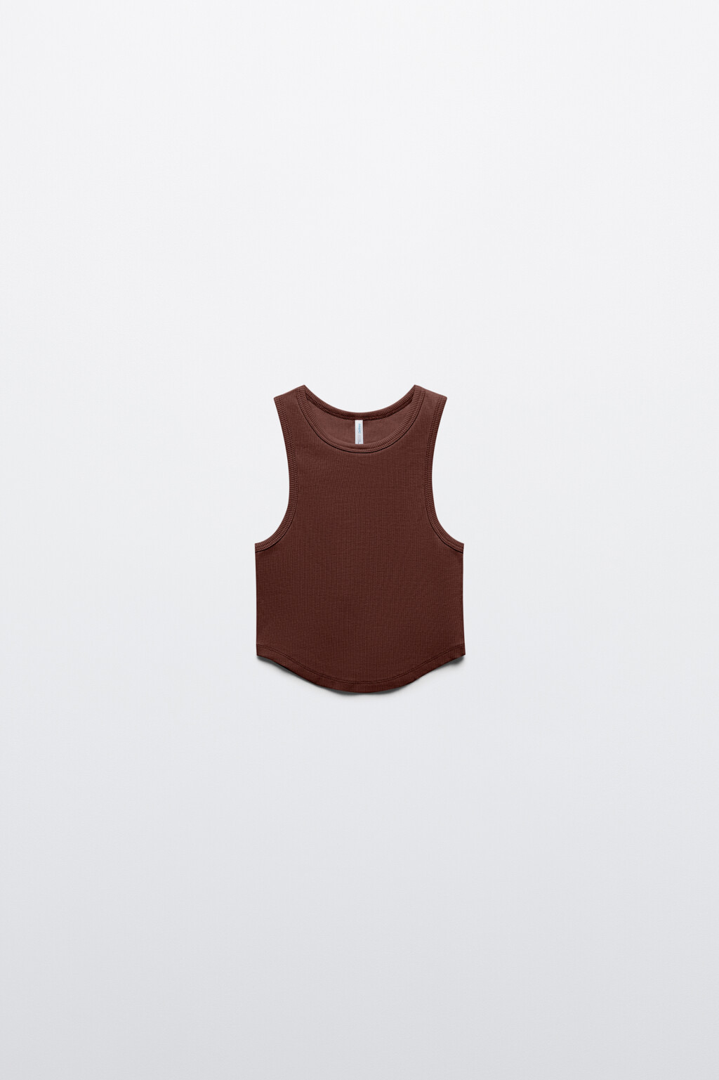 Майка-топ хлопковая в рубчик - цвет коричневый - 7