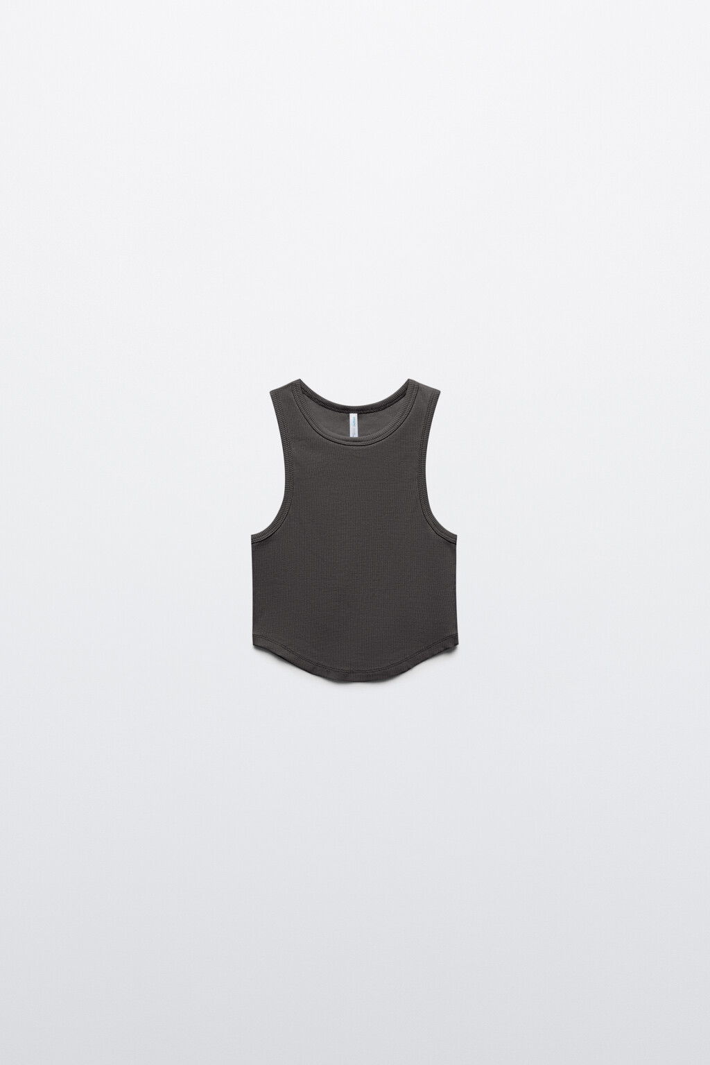 Майка-топ хлопковая в рубчик - цвет серый - 7
