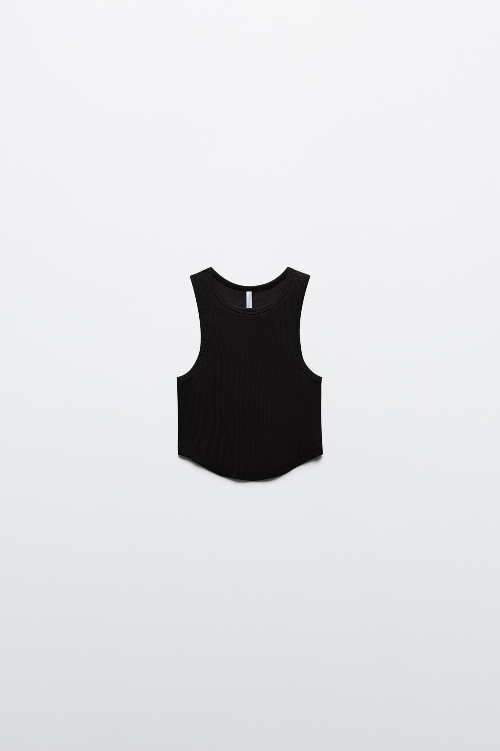 Майка-топ хлопковая в рубчик - цвет черный - 7