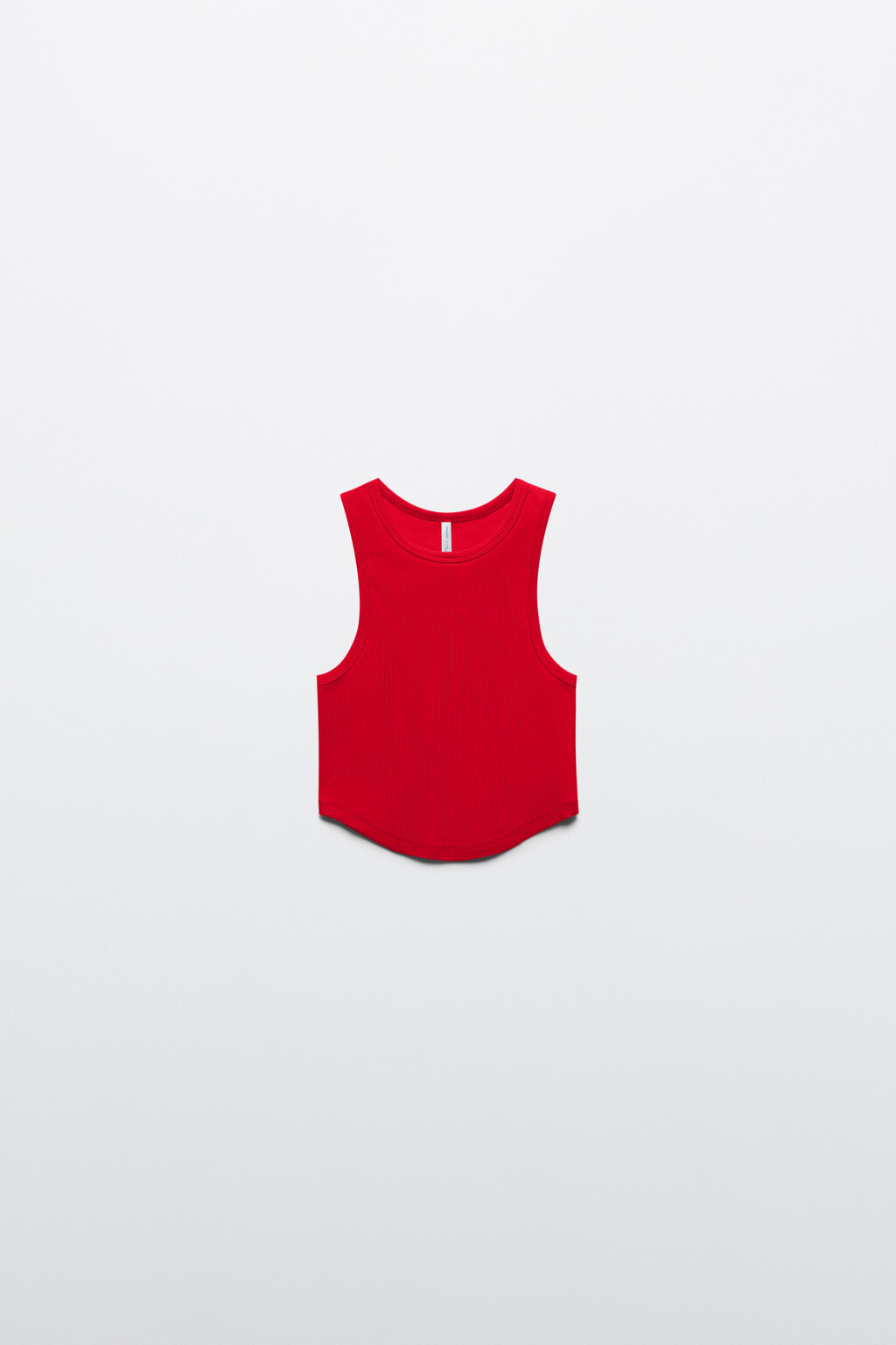 Майка-топ хлопковая в рубчик - цвет красный - 8