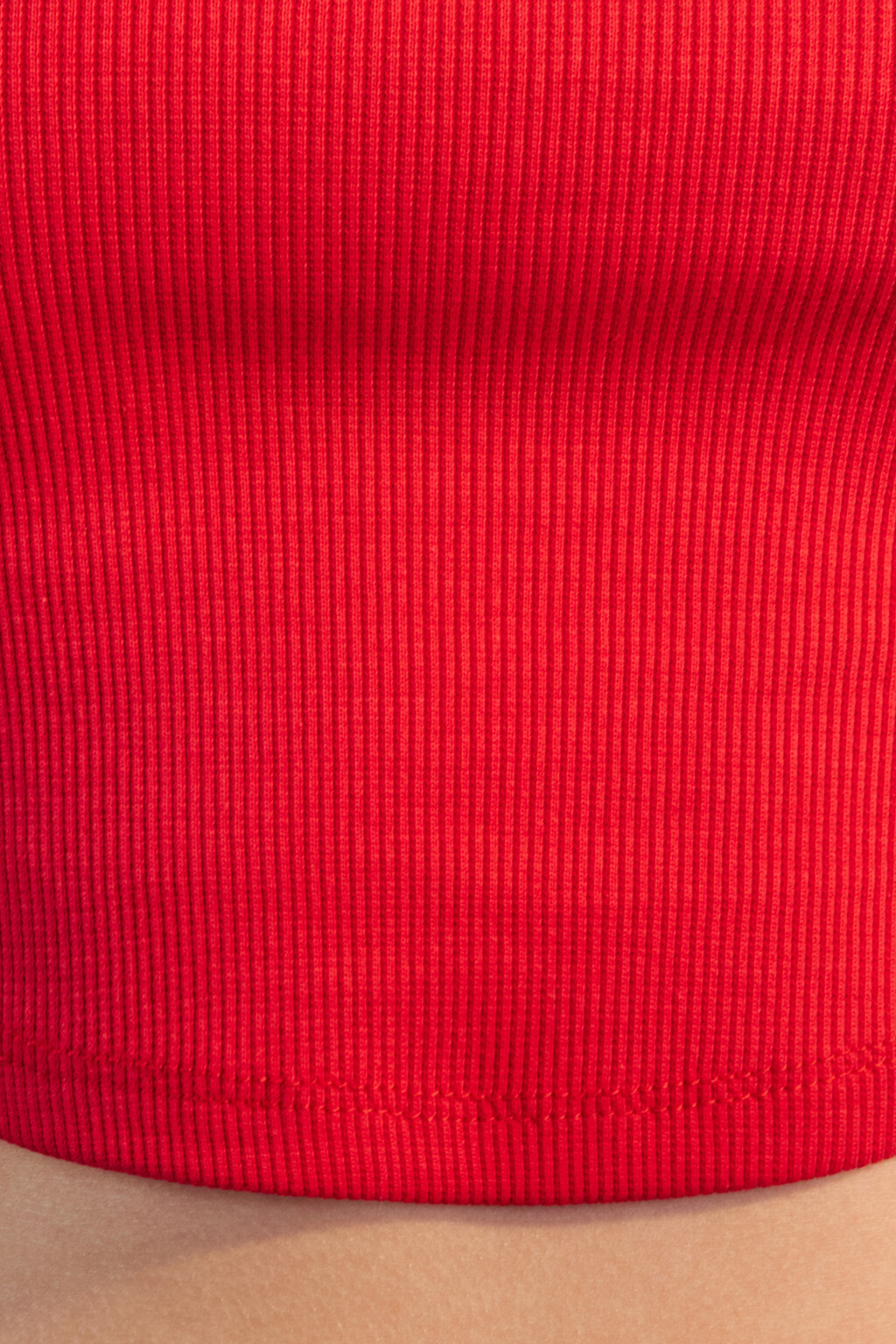 Майка-топ хлопковая в рубчик - цвет красный - 7