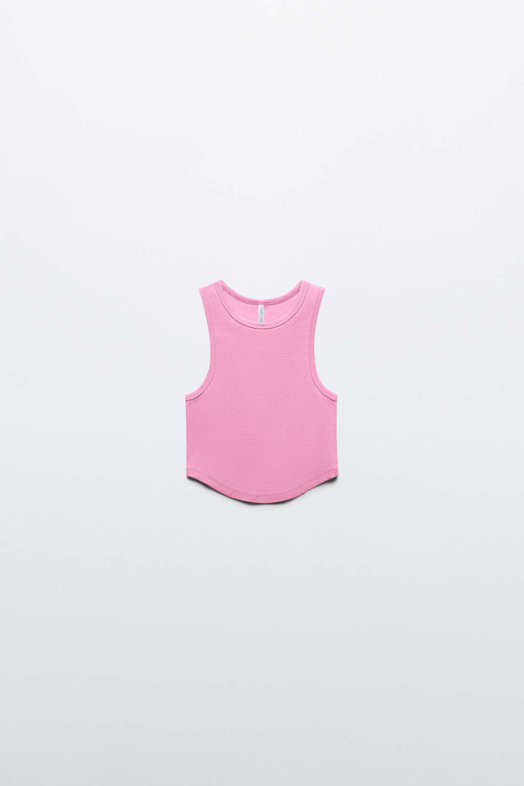 Майка-топ хлопковая в рубчик - цвет розовый - 8
