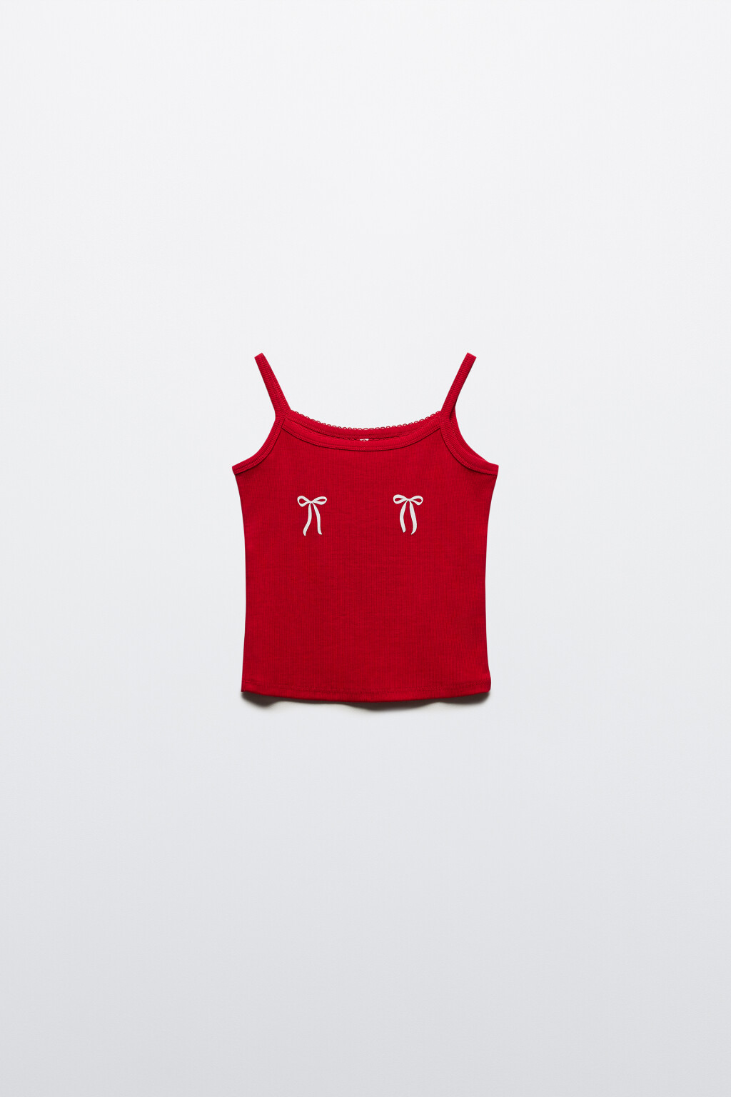 Майка на бретельках с принтом - цвет красный - 7