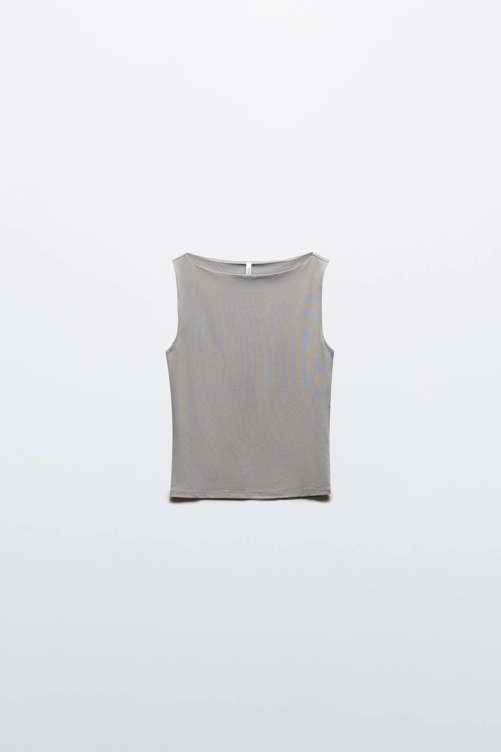 Майка гладкая с вырезом-лодочкой - цвет серый - 7