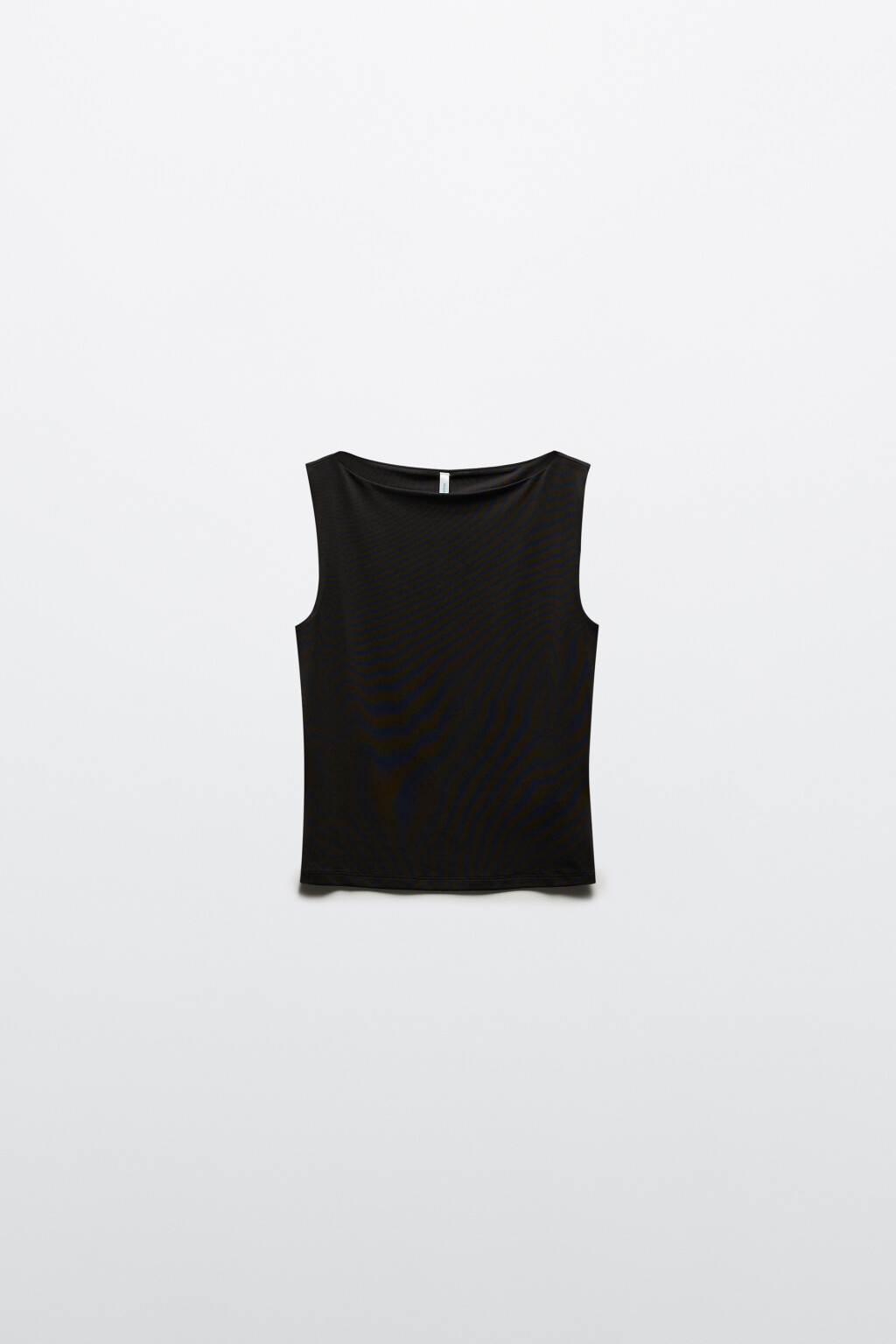 Майка гладкая с вырезом-лодочкой - цвет черный - 7