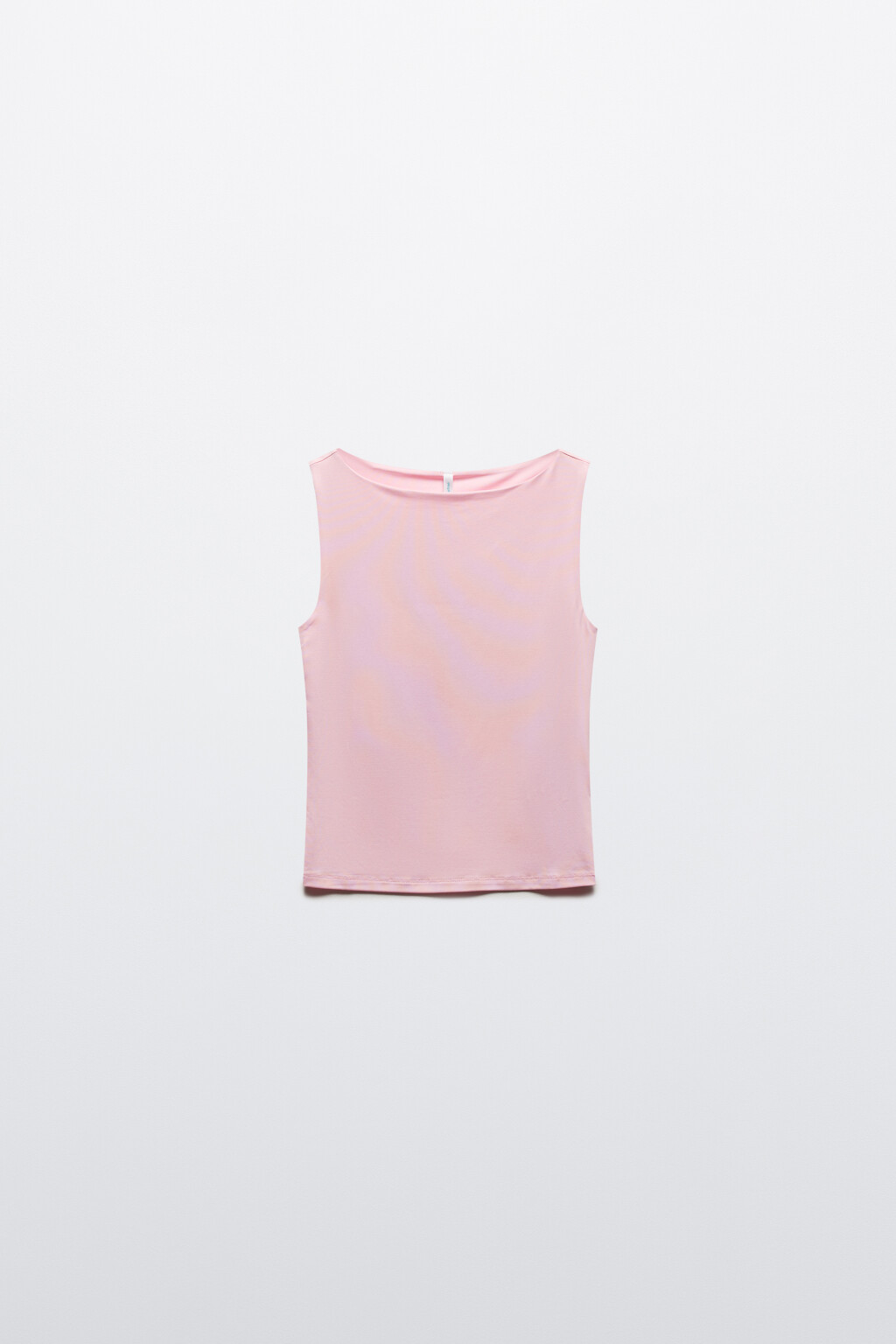Майка гладкая с вырезом-лодочкой - цвет розовый - 7