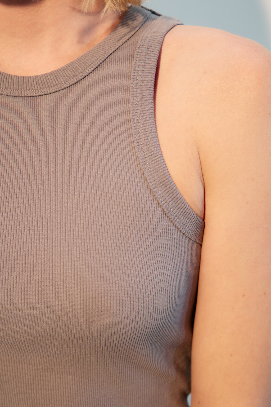 Майка в рубчик с вареным эффектом - цвет серый - 6