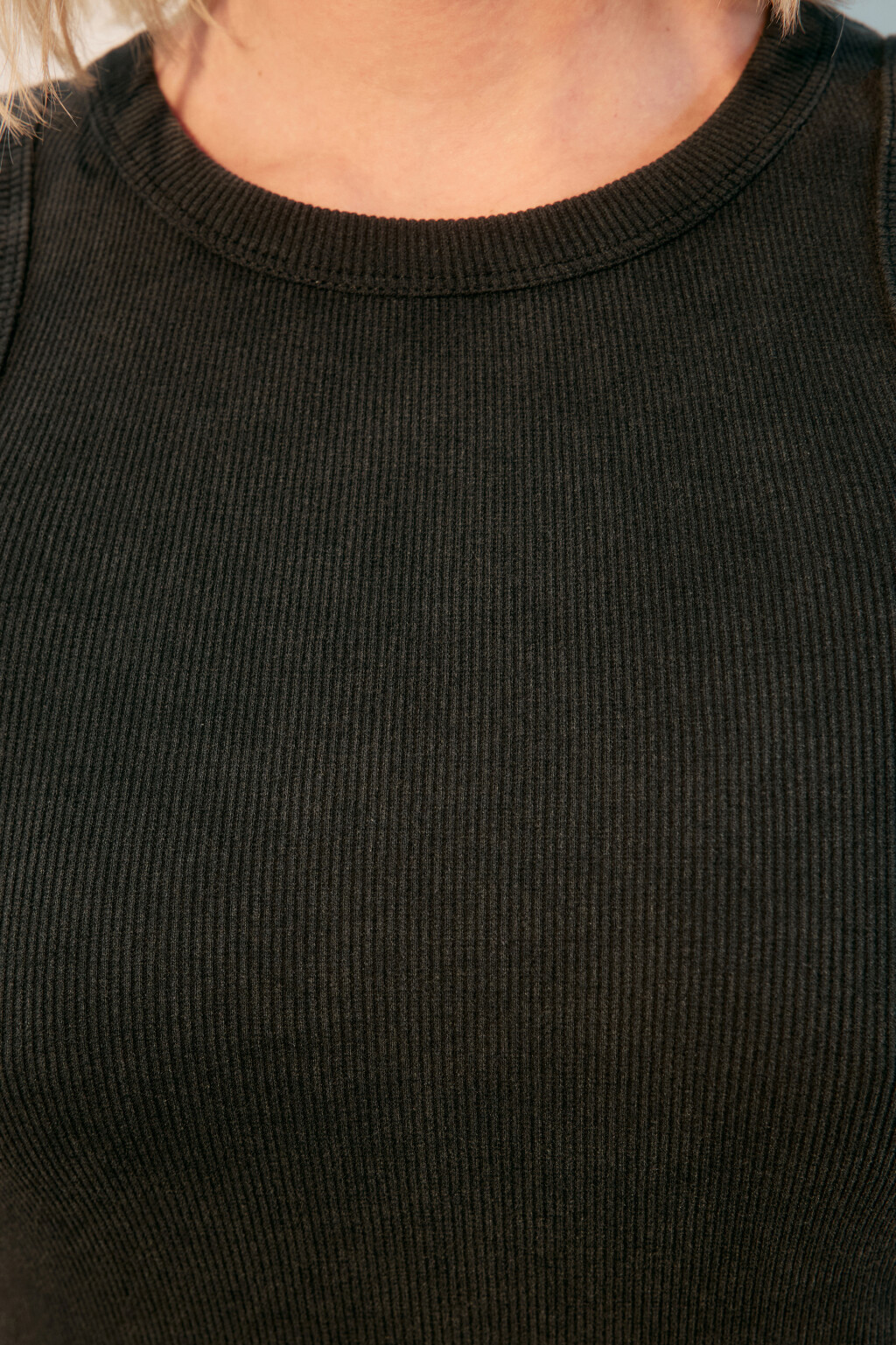 Майка в рубчик с вареным эффектом - цвет серый - 5