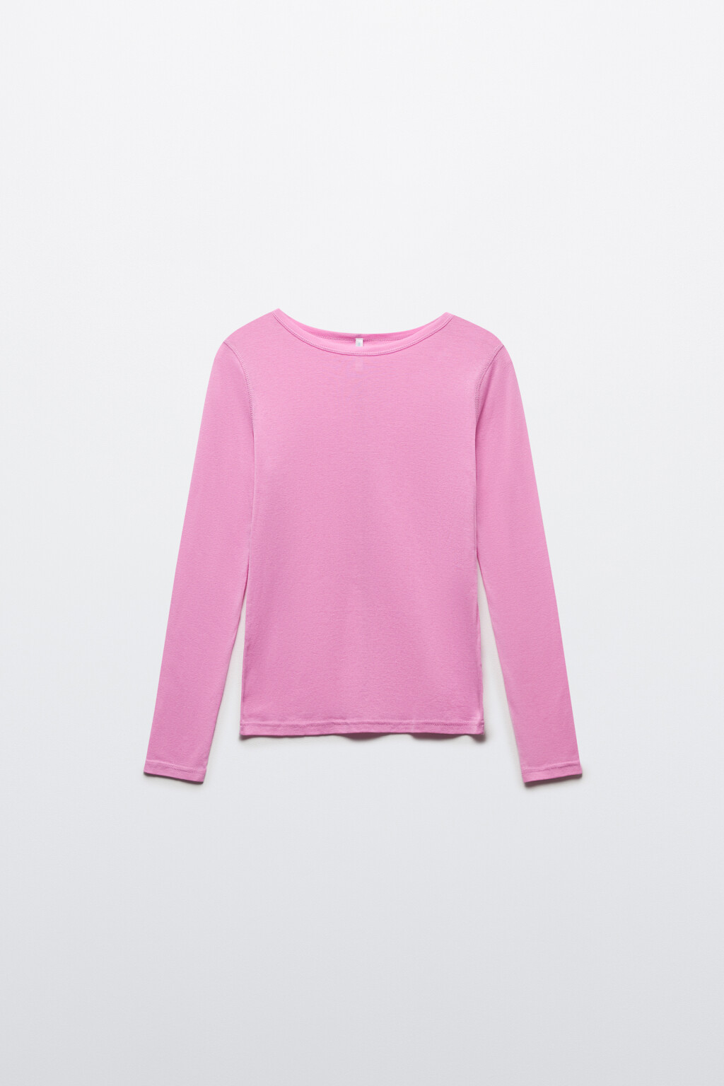 Лонгслив из тонкого хлопкового трикотажа - цвет розовый - 7