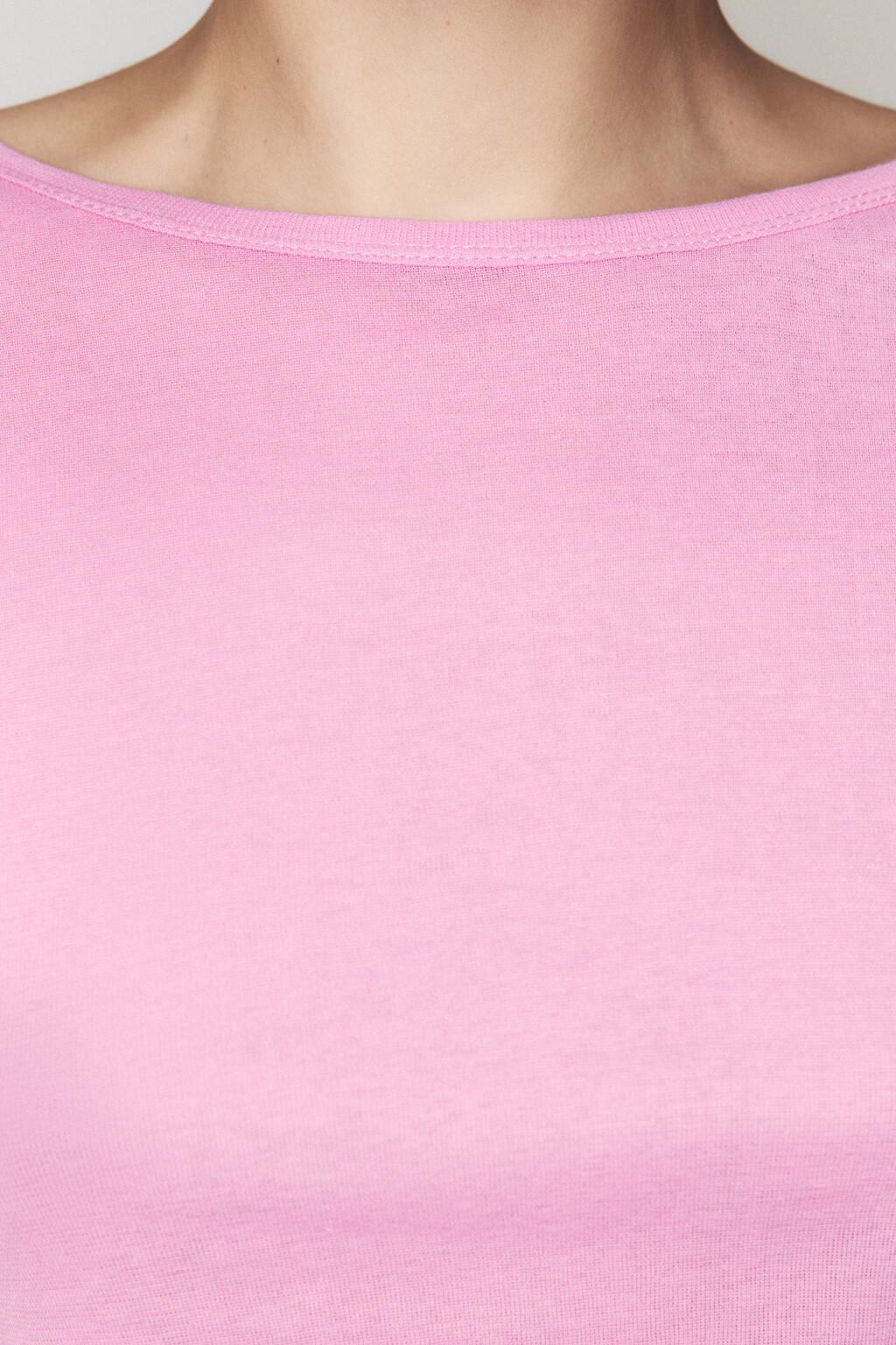 Лонгслив из тонкого хлопкового трикотажа - цвет розовый - 5