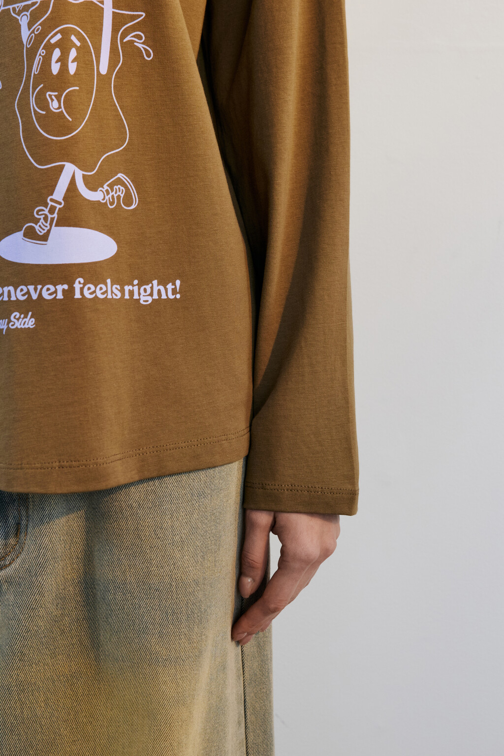 Лонгслив хлопковый с принтом - цвет зеленый - 6