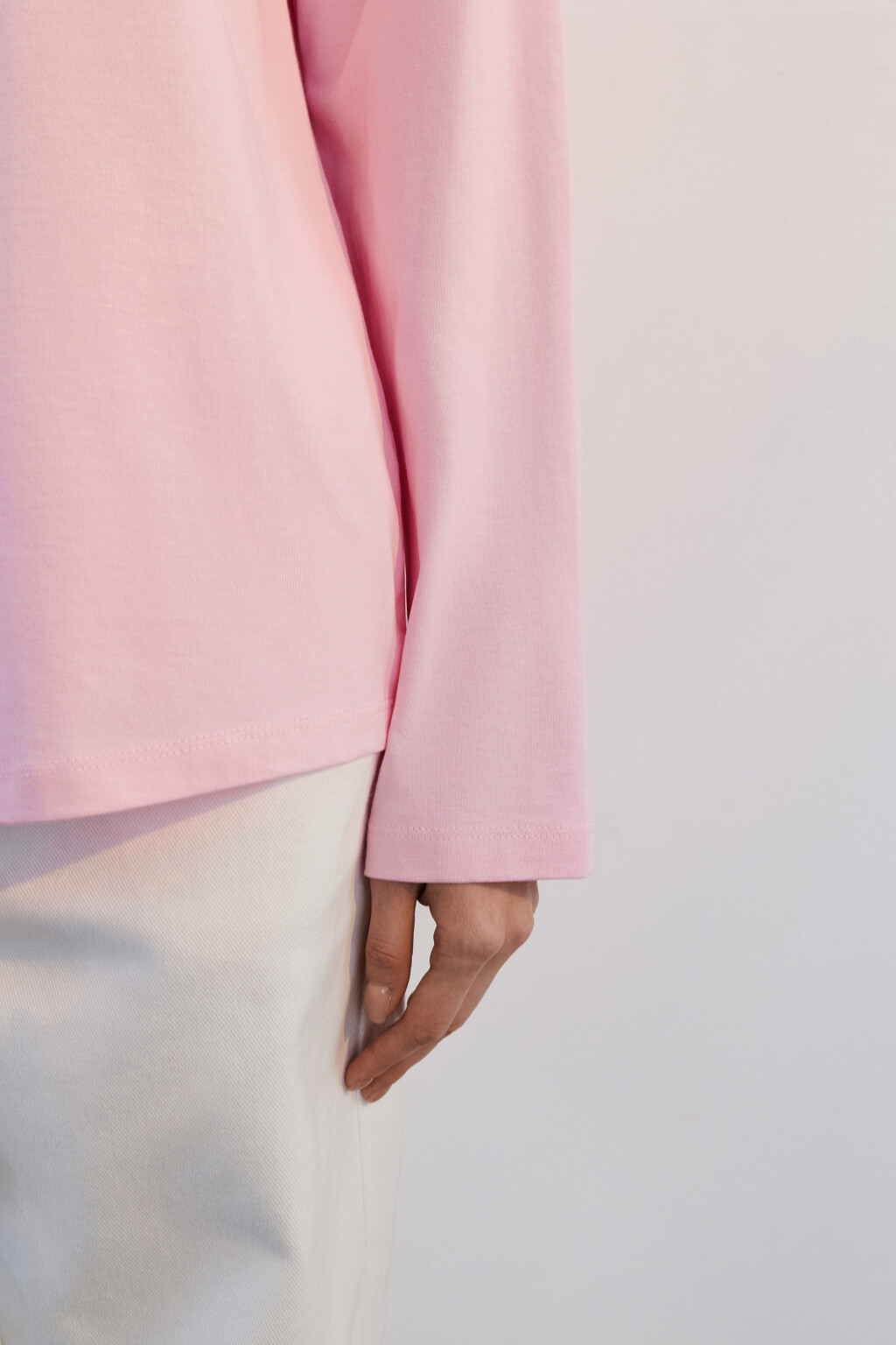 Лонгслив хлопковый с принтом - цвет розовый - 6