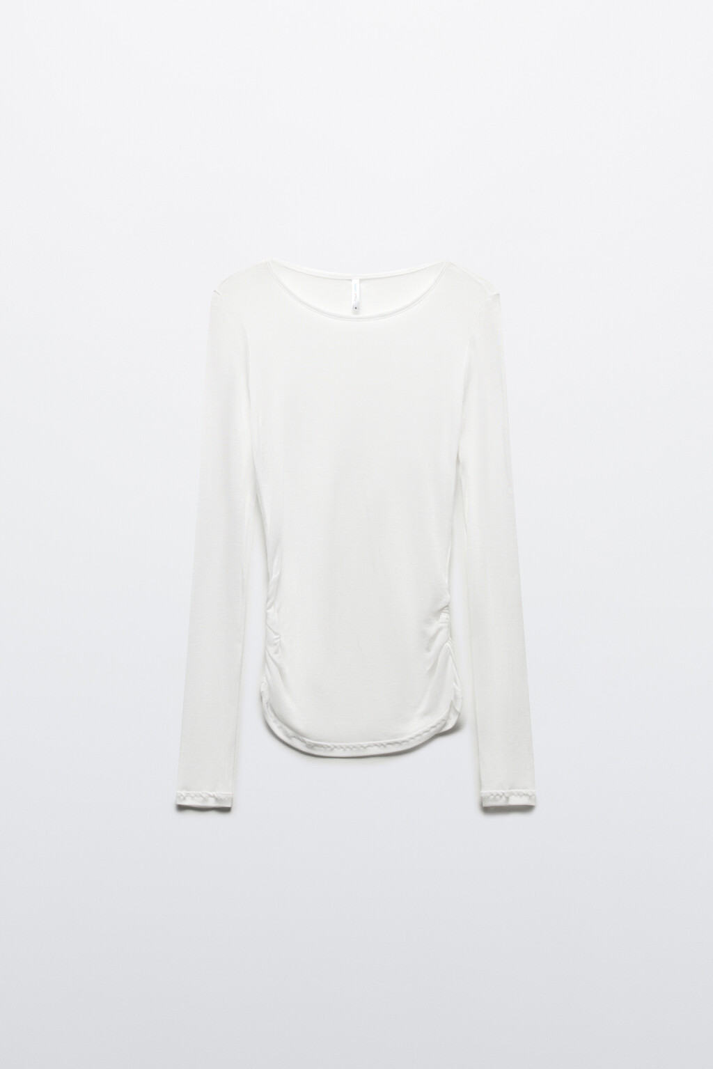 Лонгслив из лиоцелла с драпировками - цвет белый - 8
