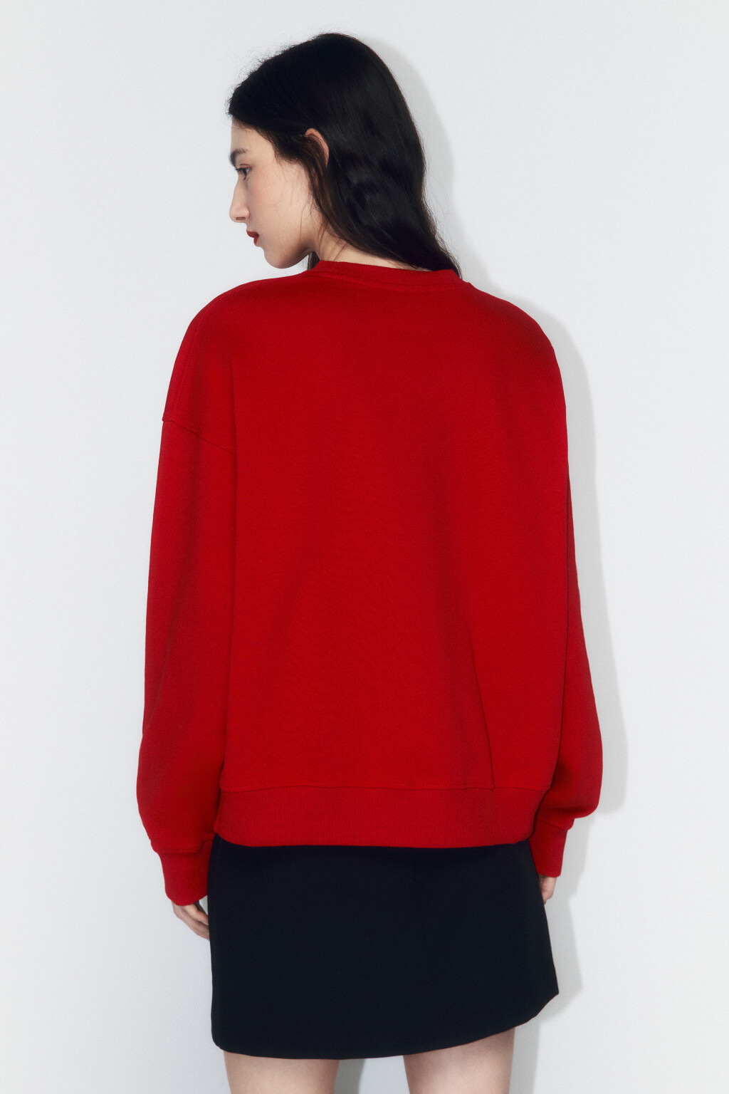 Свитшот из футера с принтом - цвет красный - 3