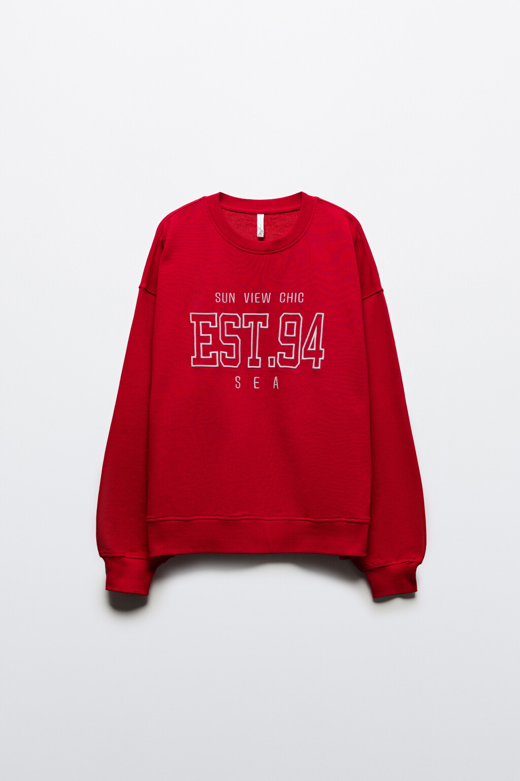 Свитшот из футера с принтом - цвет красный - 7