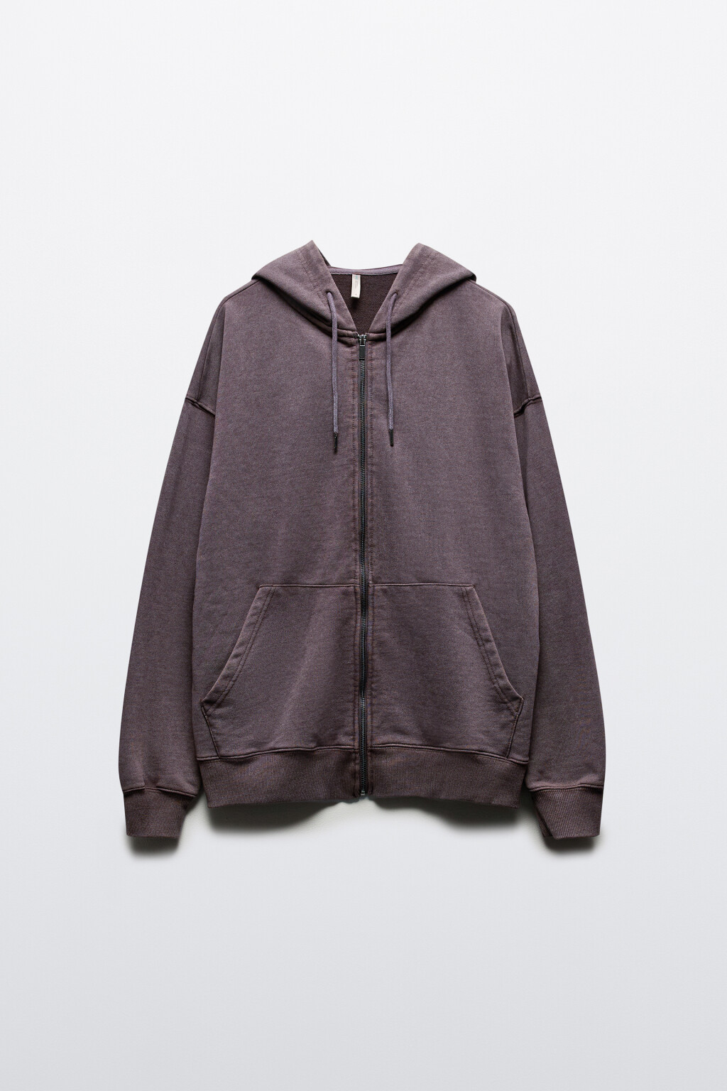 Худи-зипка из футера с вареным эффектом - цвет коричневый - 7