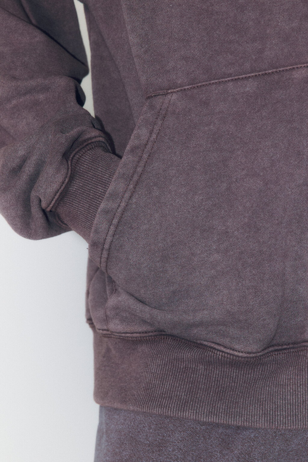 Худи-зипка из футера с вареным эффектом - цвет коричневый - 6