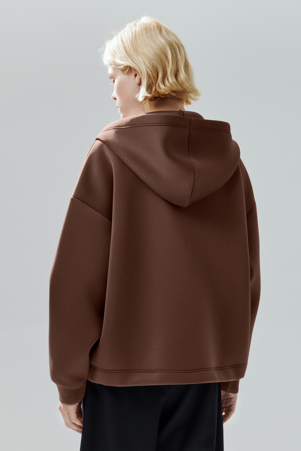 Худи-зипка из неопрена с капюшоном - цвет коричневый - 3