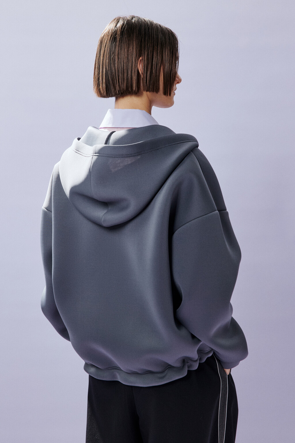 Худи-зипка из неопрена с капюшоном - цвет серый - 5