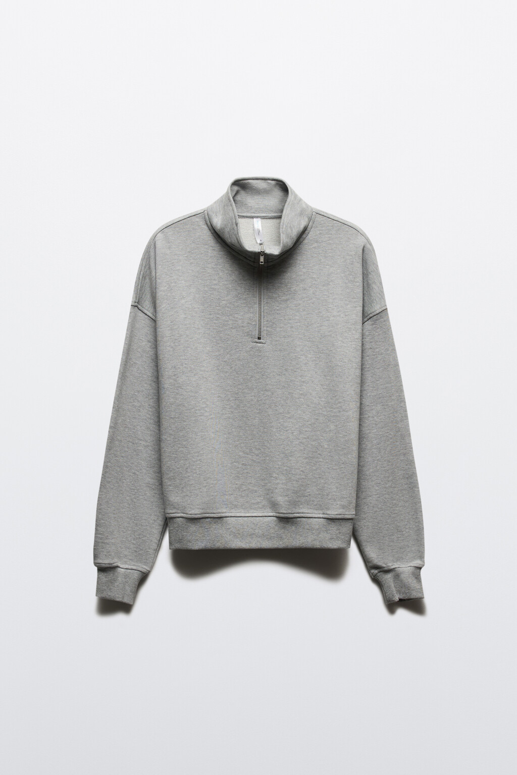 Толстовка half zip из футера - цвет серый - 9