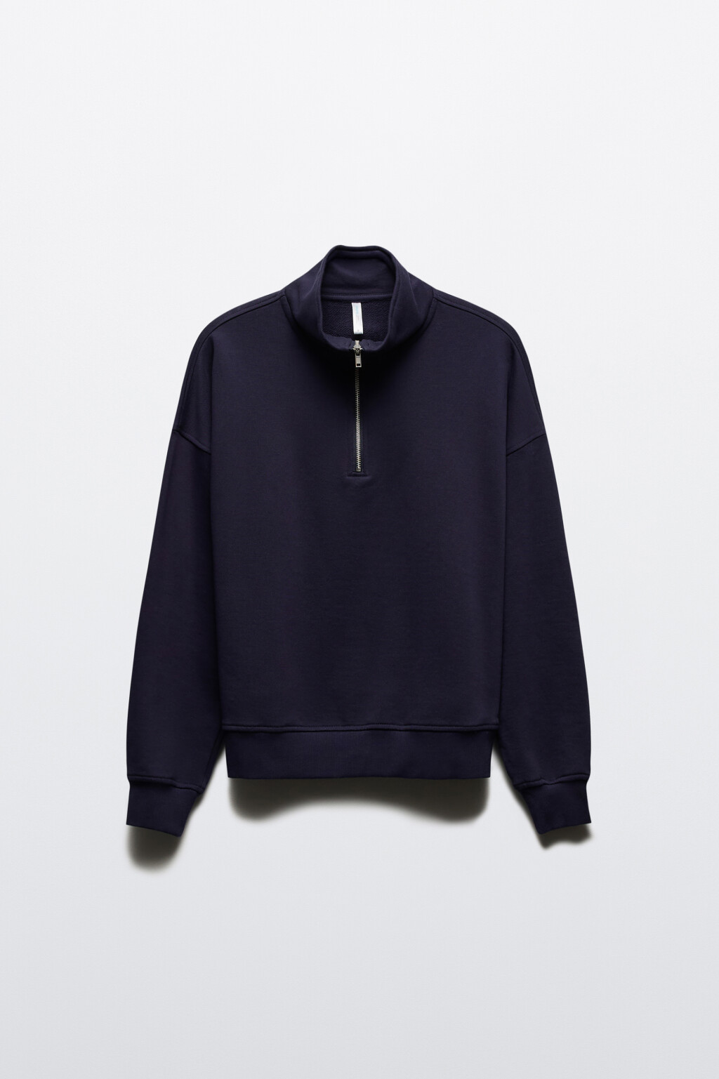 Толстовка half zip из футера - цвет синий - 7