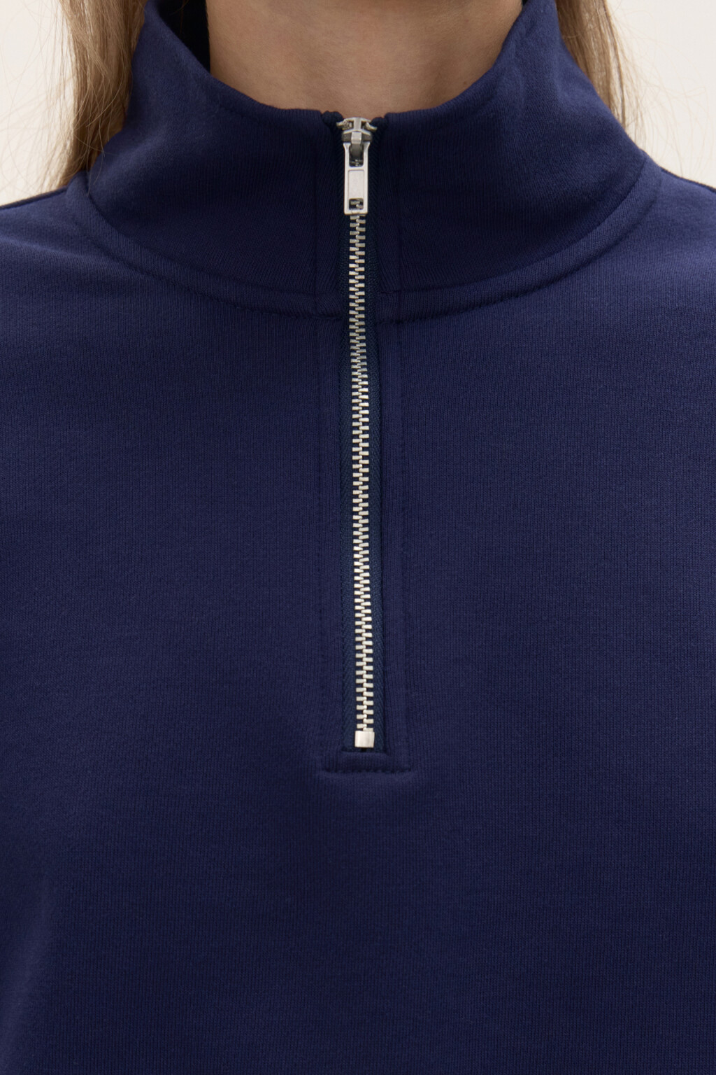 Толстовка half zip из футера - цвет синий - 5