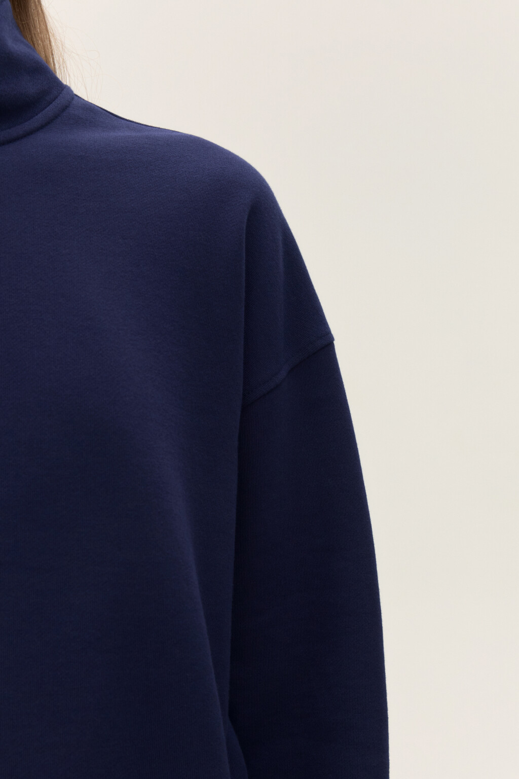 Толстовка half zip из футера - цвет синий - 6