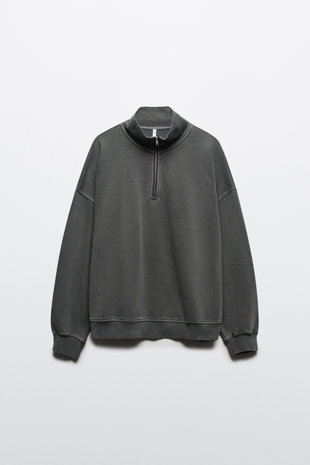 Толстовка half zip из футера - цвет серый - 9