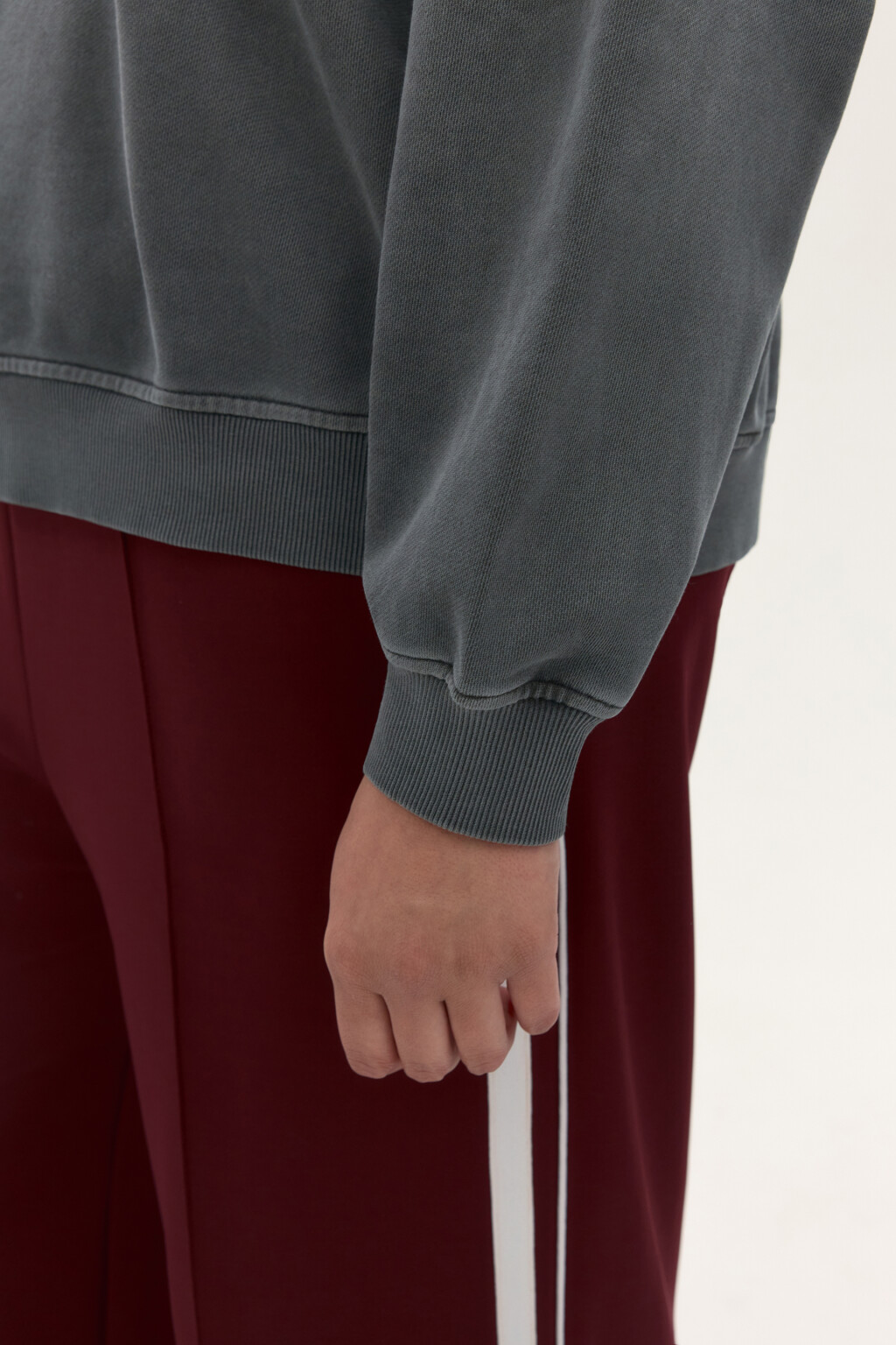 Толстовка half zip из футера - цвет серый - 7