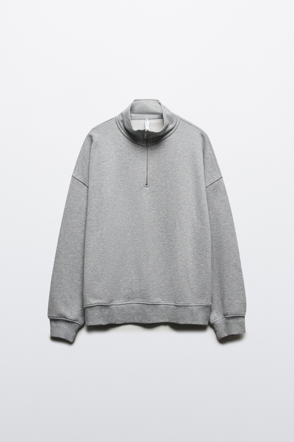 Толстовка half zip из футера - цвет серый - 8