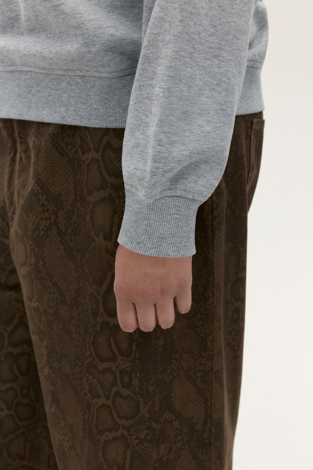 Толстовка half zip из футера - цвет серый - 6