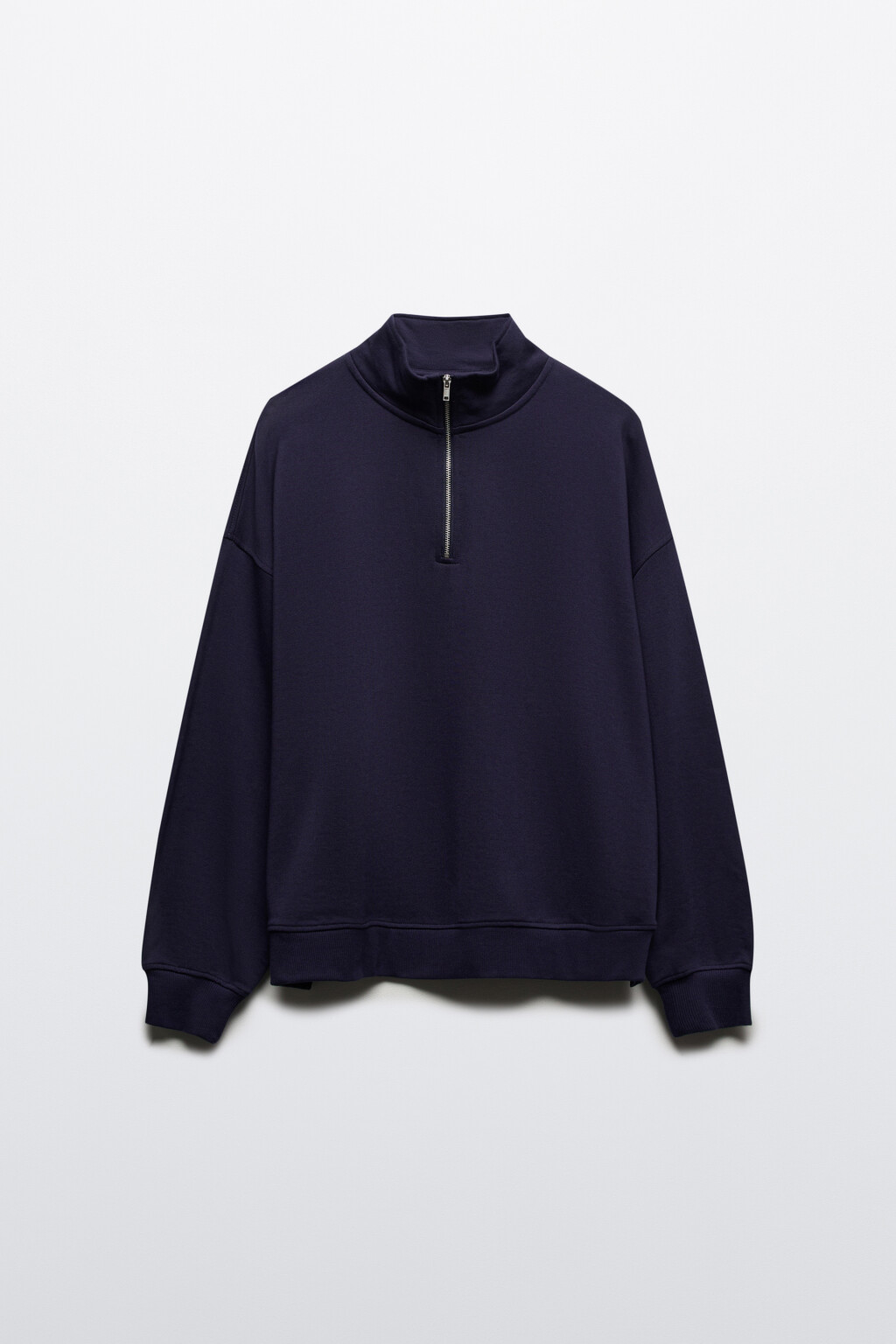 Толстовка half zip из футера - цвет синий - 8