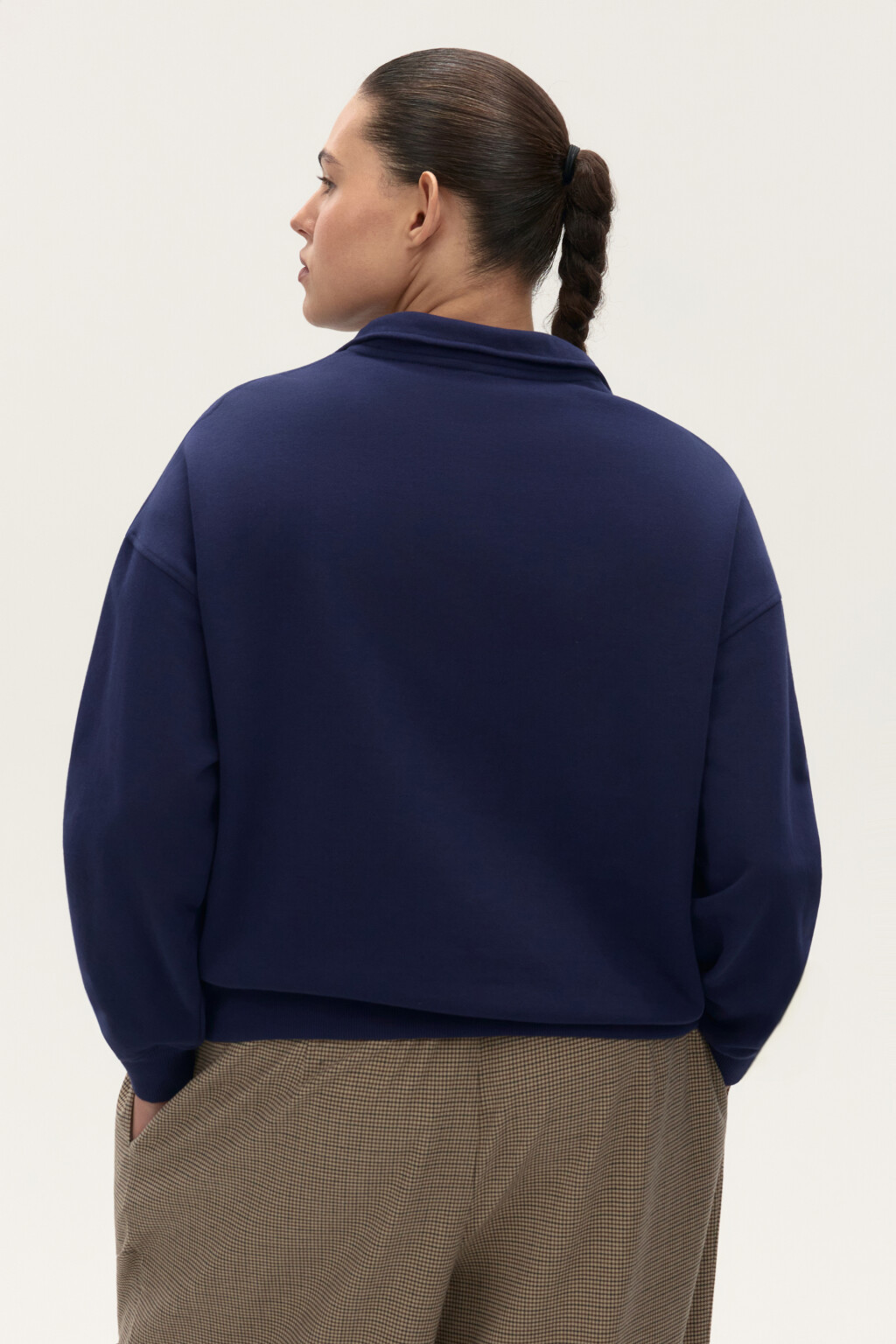 Толстовка half zip из футера - цвет синий - 3