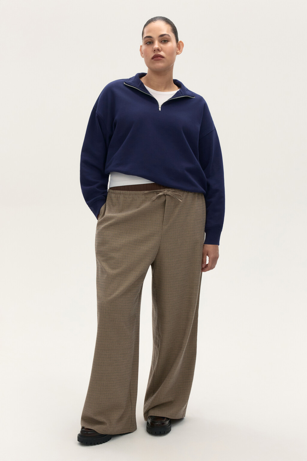 Толстовка half zip из футера - цвет синий - 4