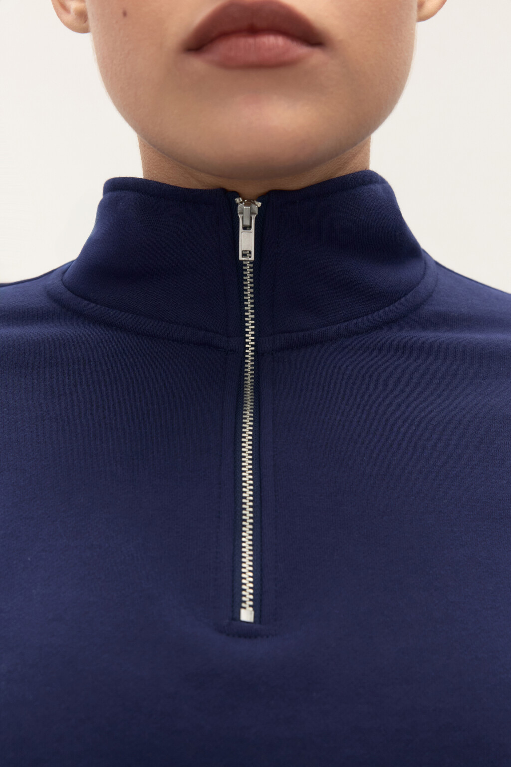 Толстовка half zip из футера - цвет синий - 5