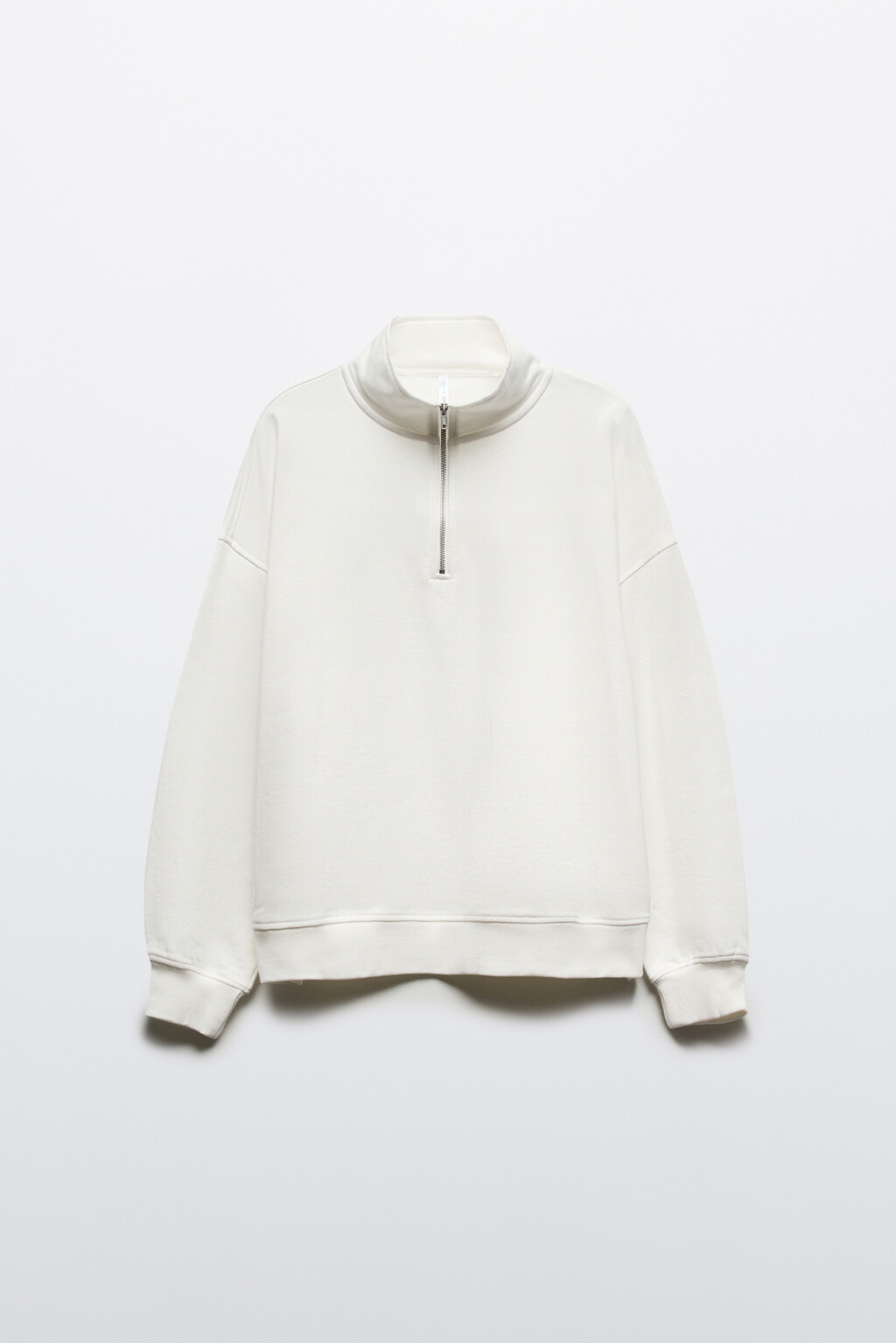 Толстовка half zip из футера - цвет молочный - 8