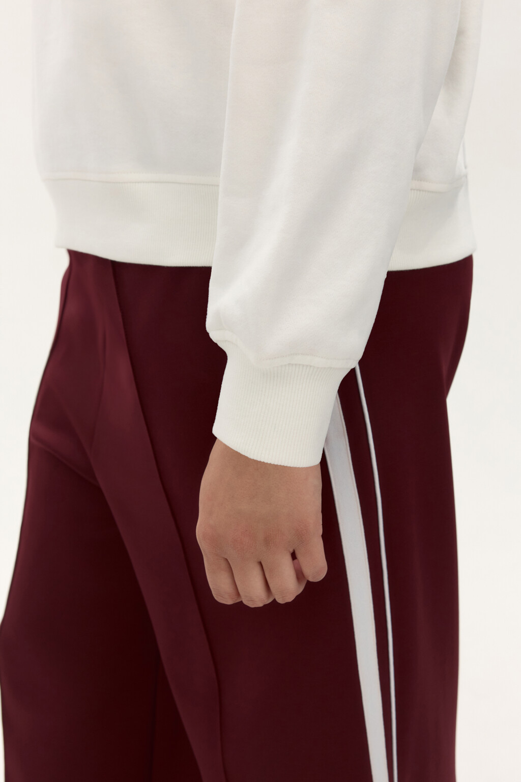 Толстовка half zip из футера - цвет молочный - 6