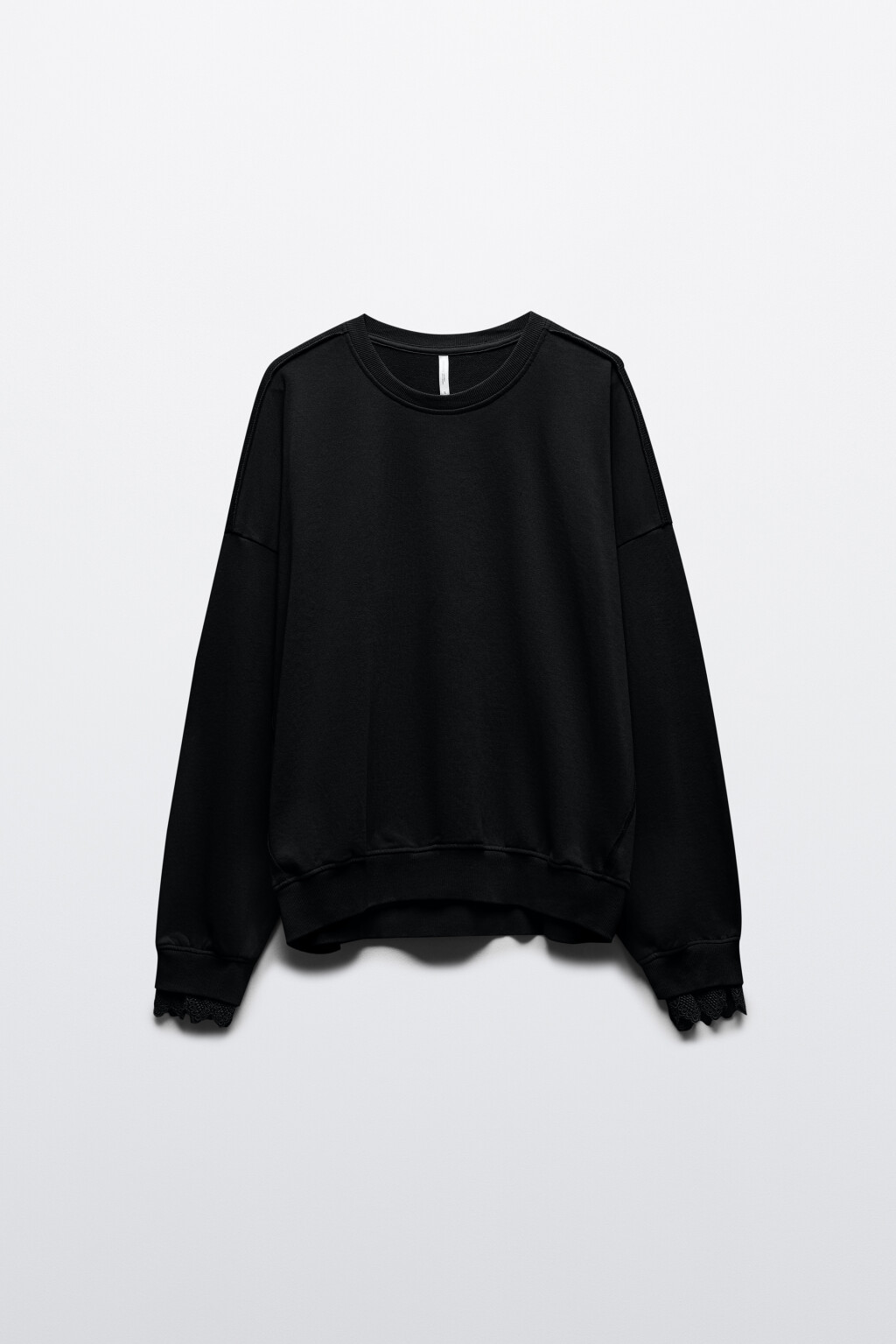 Свитшот из футера с кружевом - цвет серый - 8